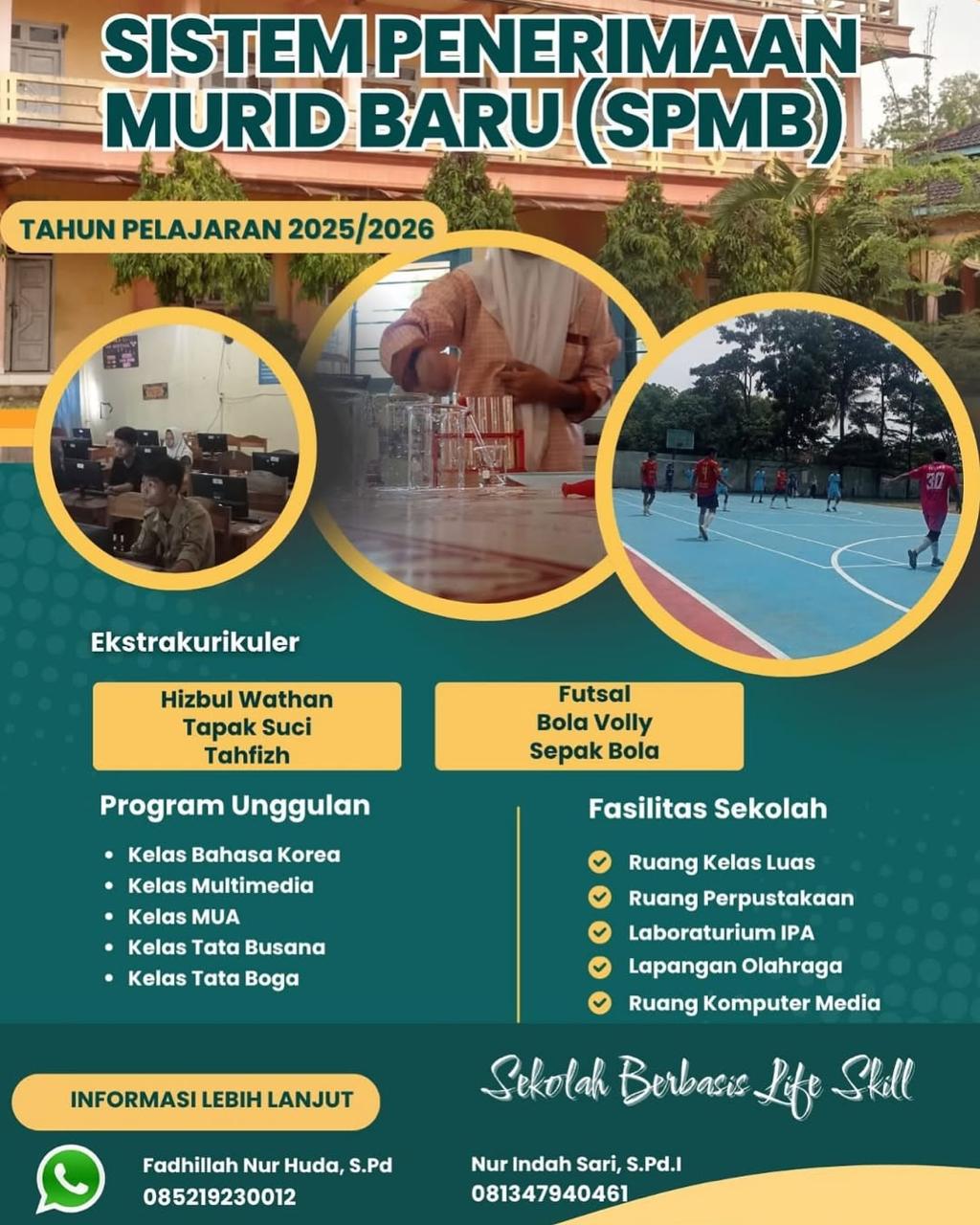 Gedung sekolah modern dengan arsitektur kontemporer dan lingkungan hijau yang asri